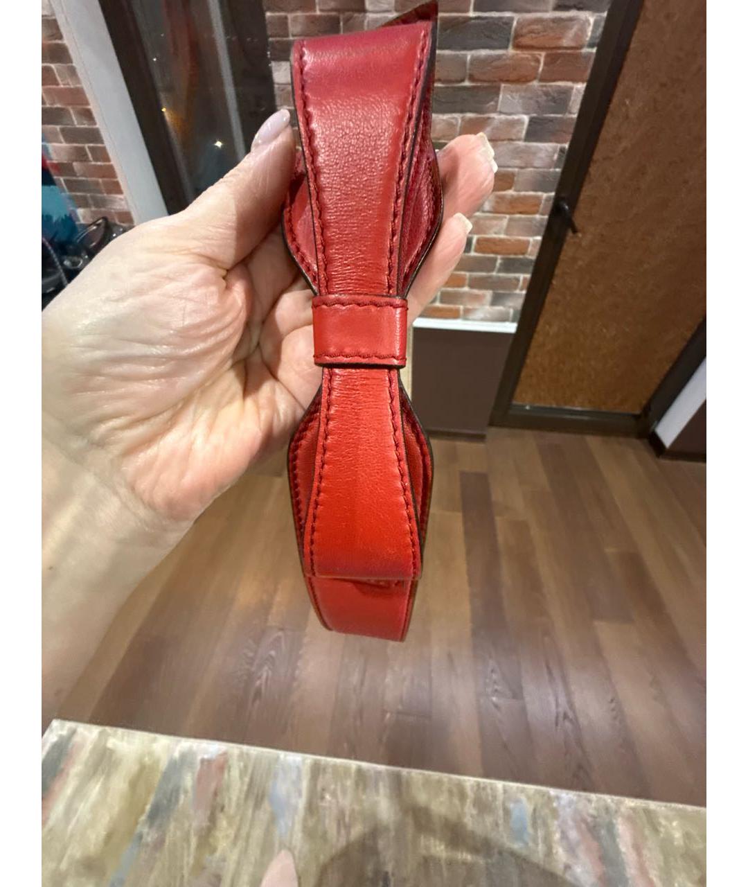 VALENTINO Красный кожаный ремень, фото 6