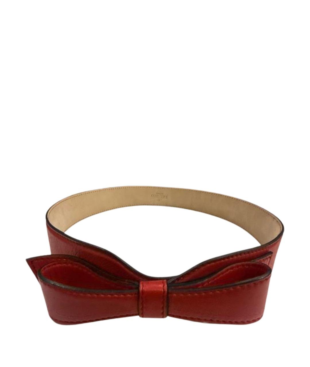 VALENTINO Красный кожаный ремень, фото 1