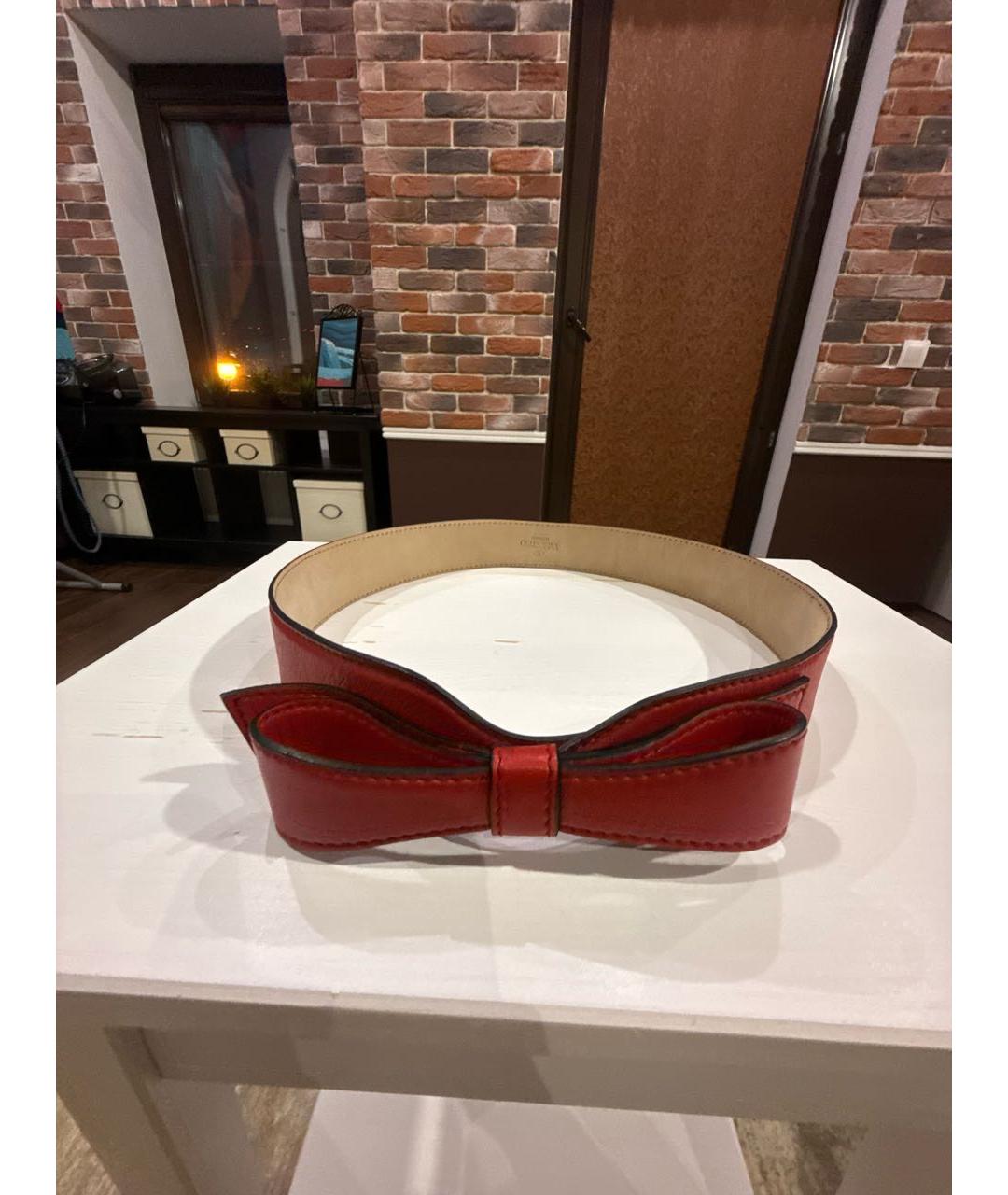VALENTINO Красный кожаный ремень, фото 8