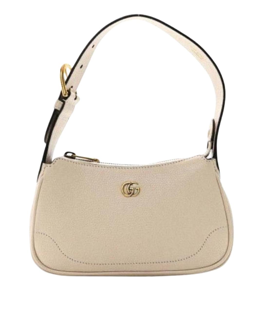 GUCCI Бежевая кожаная сумка с короткими ручками, фото 1