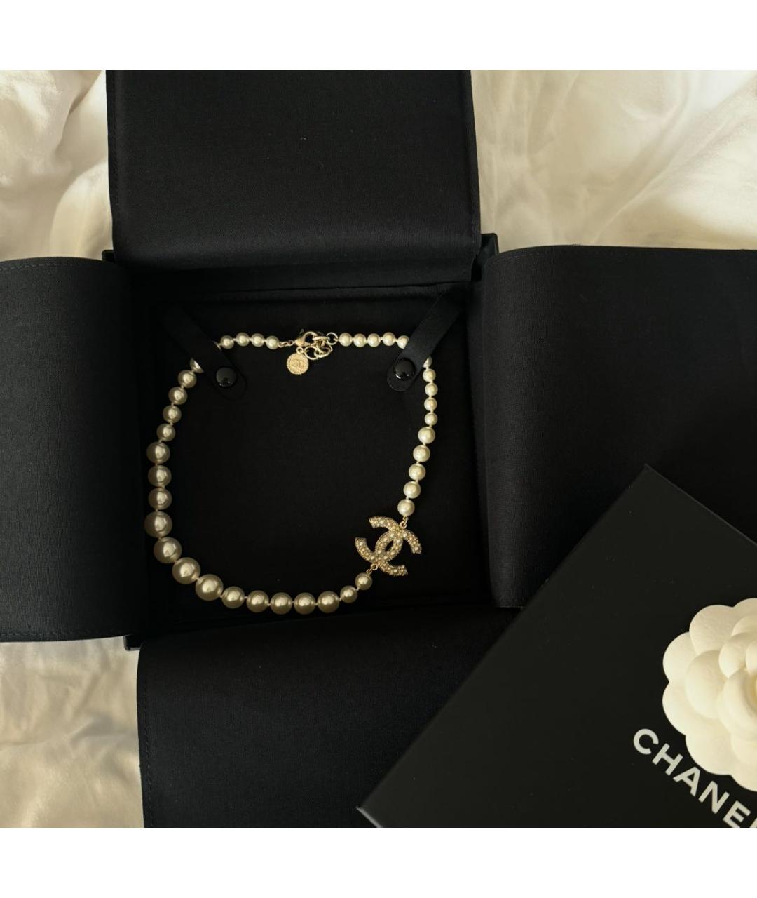 CHANEL Золотое металлическое колье, фото 3