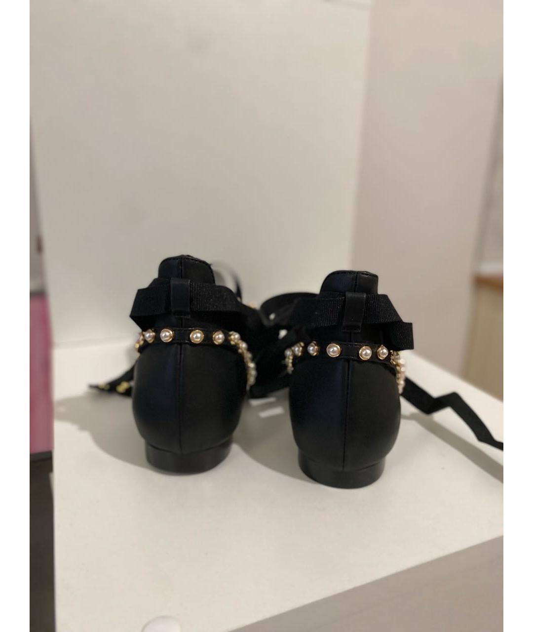 TWIN-SET Черные кожаные балетки, фото 3