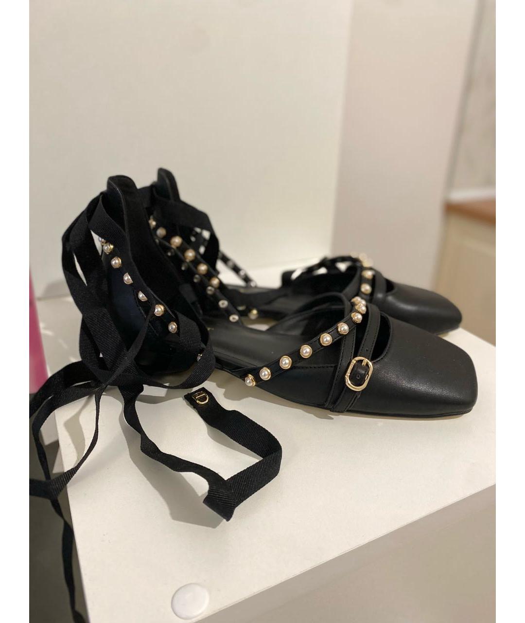 TWIN-SET Черные кожаные балетки, фото 6