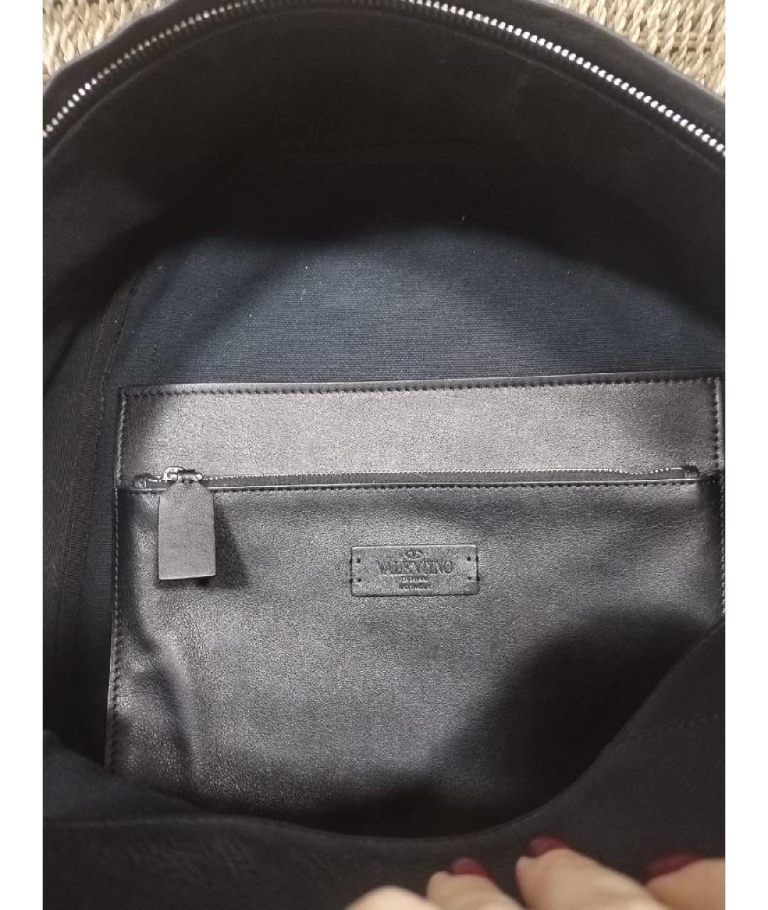 VALENTINO Черный кожаный рюкзак, фото 6