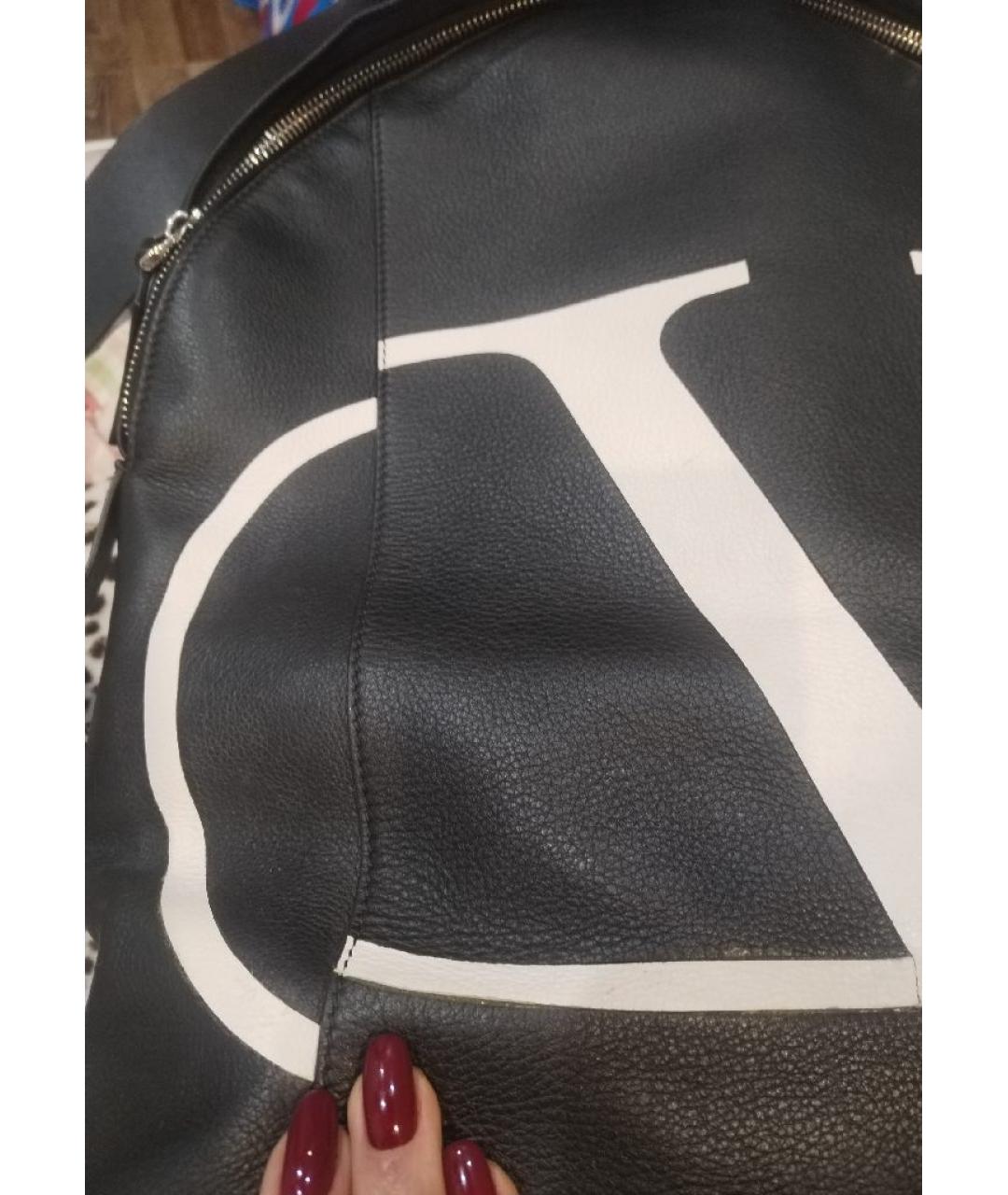 VALENTINO Черный кожаный рюкзак, фото 7