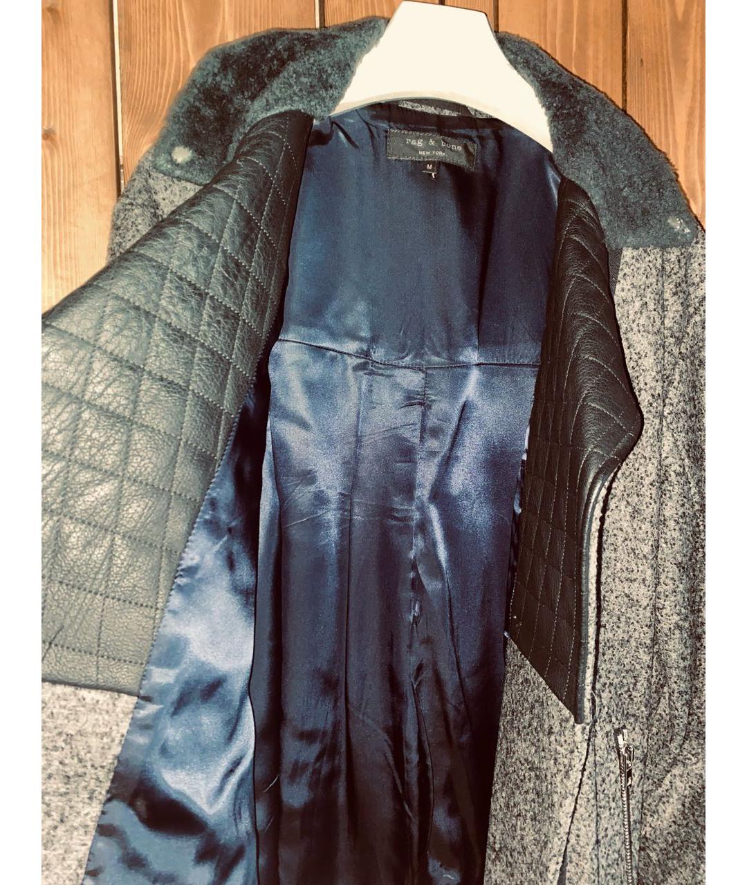 RAG & BONE Серое шерстяное пальто, фото 6