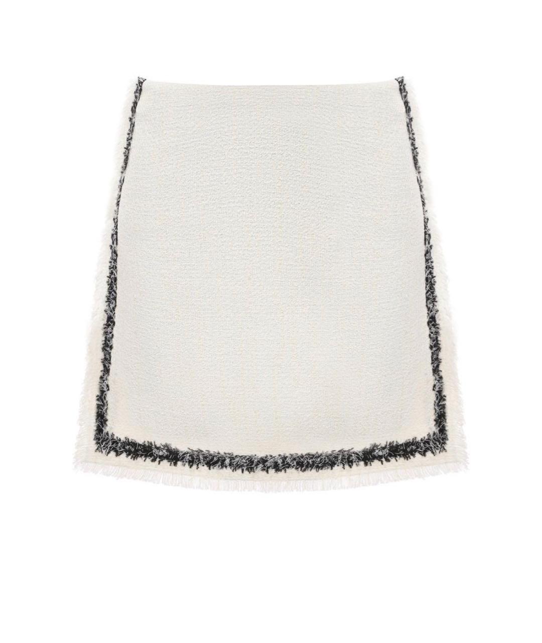 MSGM Белая хлопковая юбка мини, фото 1