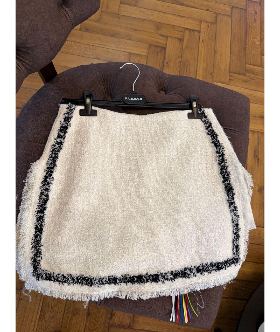 MSGM Белая хлопковая юбка мини, фото 7