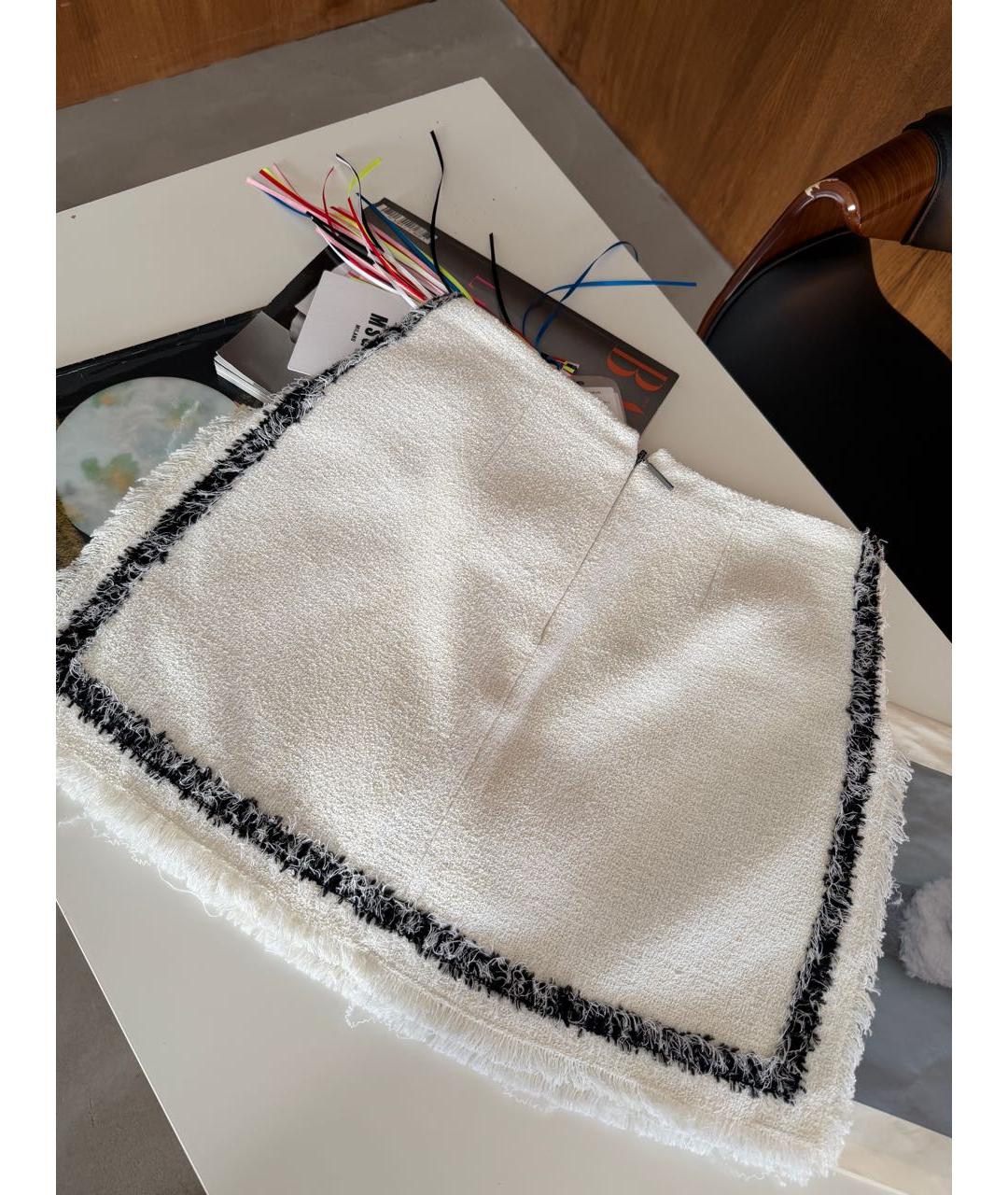 MSGM Белая хлопковая юбка мини, фото 6