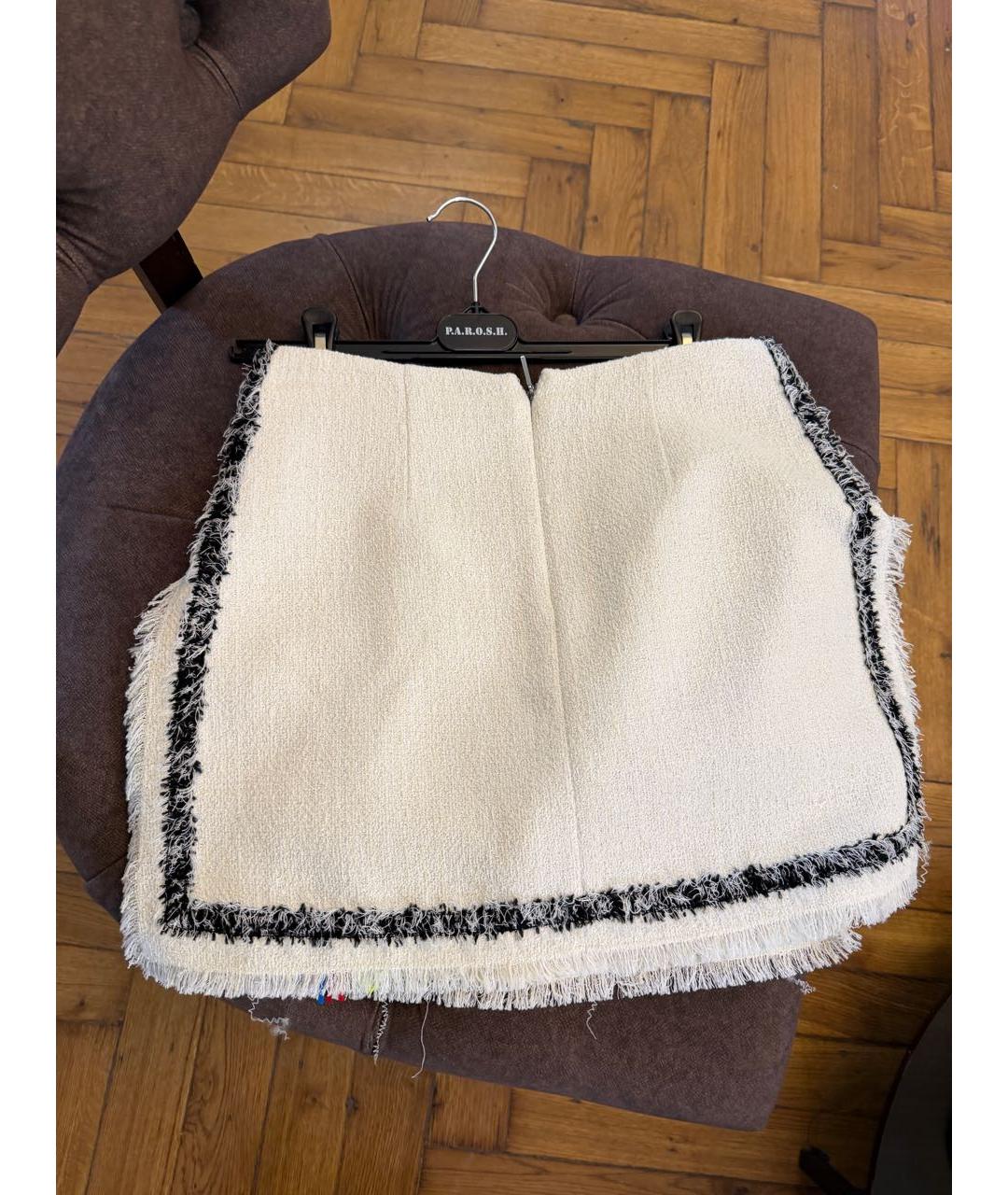 MSGM Белая хлопковая юбка мини, фото 3