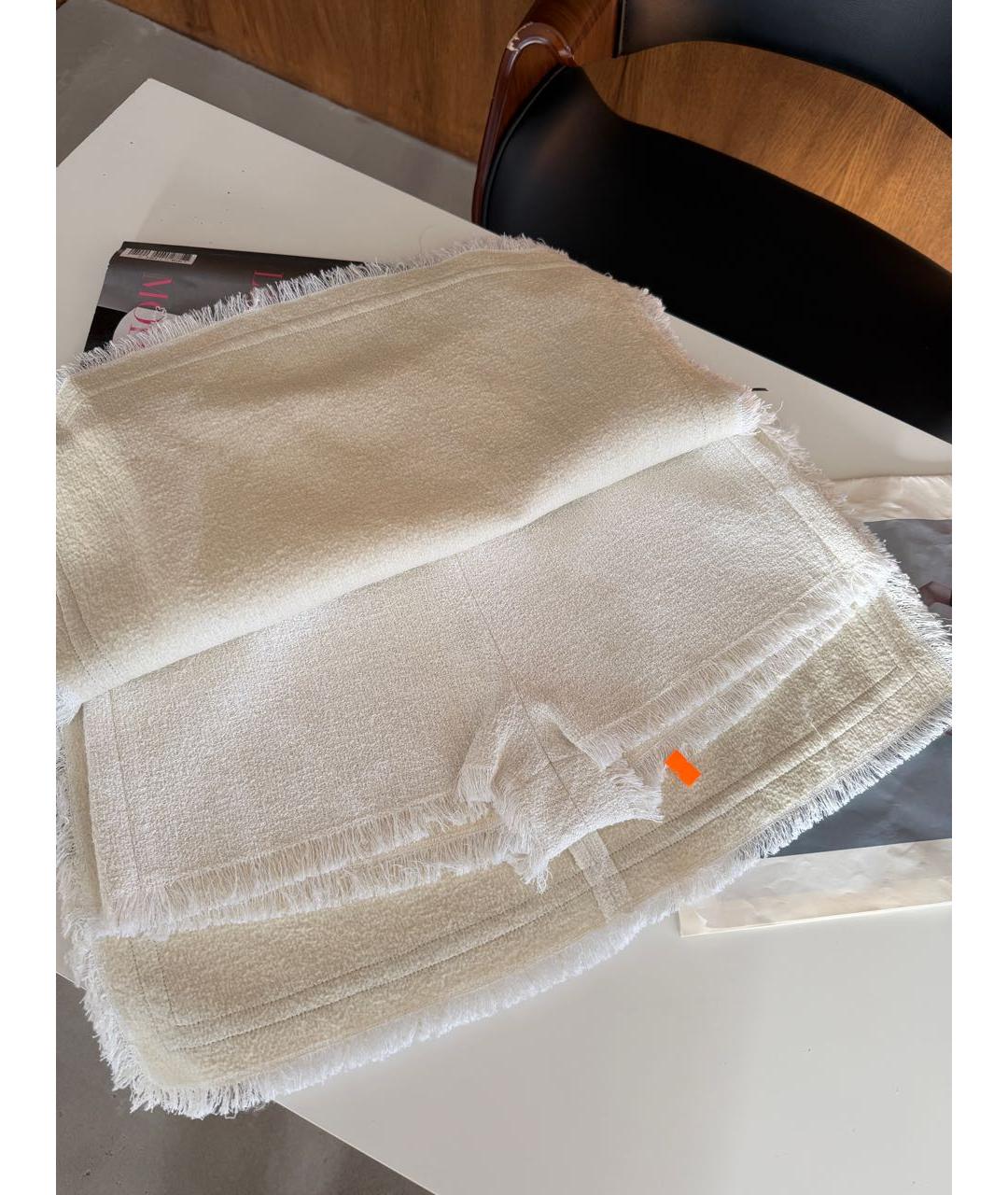 MSGM Белая хлопковая юбка мини, фото 7