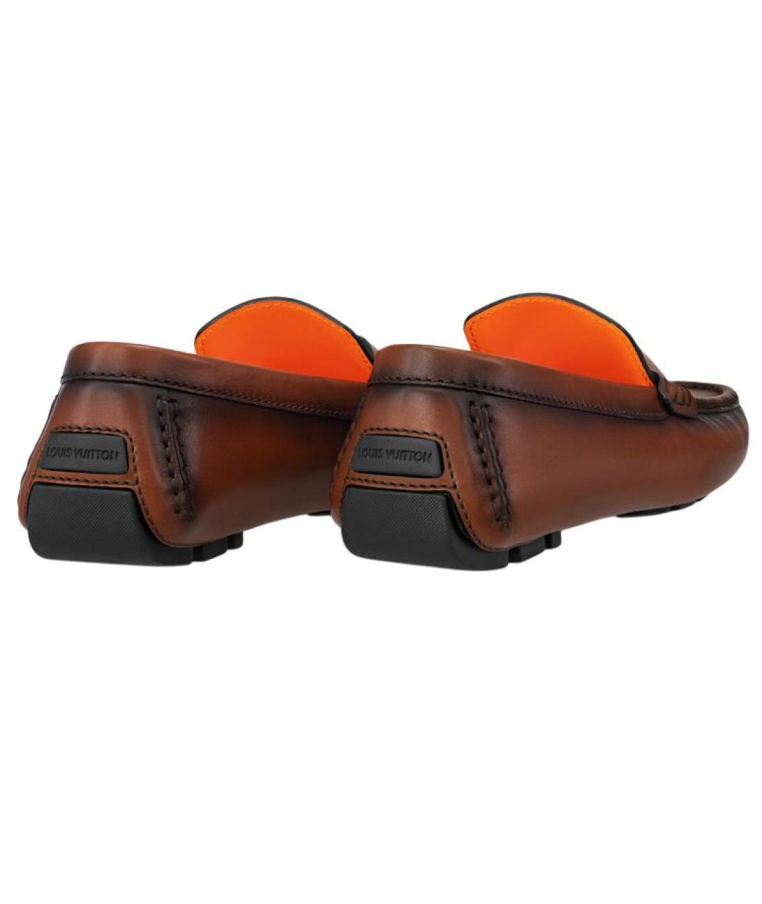 LOUIS VUITTON Коричневые кожаные лоферы, фото 4