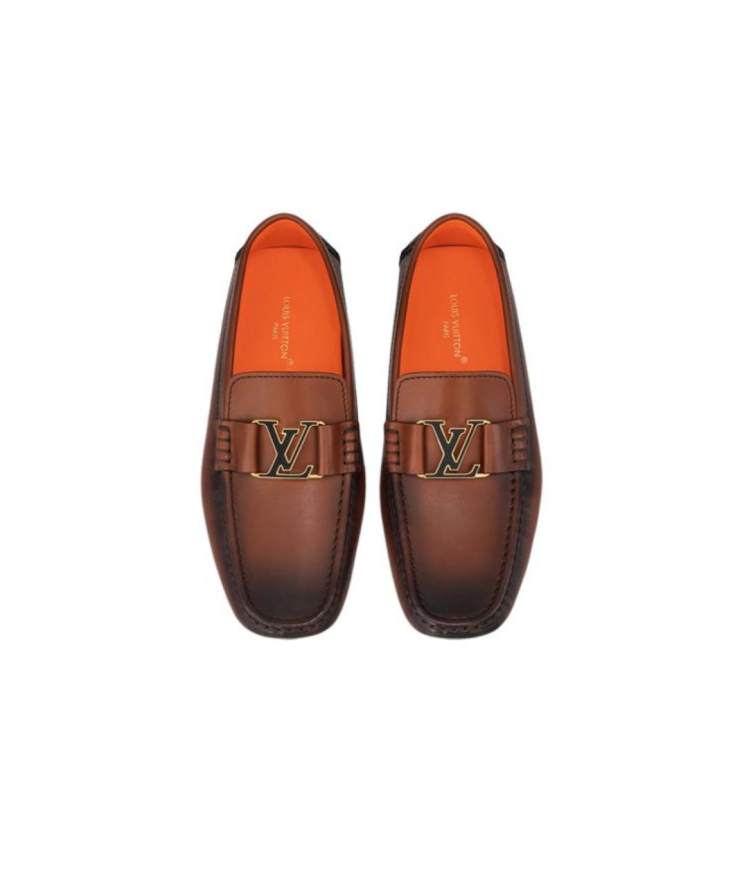 LOUIS VUITTON Коричневые кожаные лоферы, фото 3