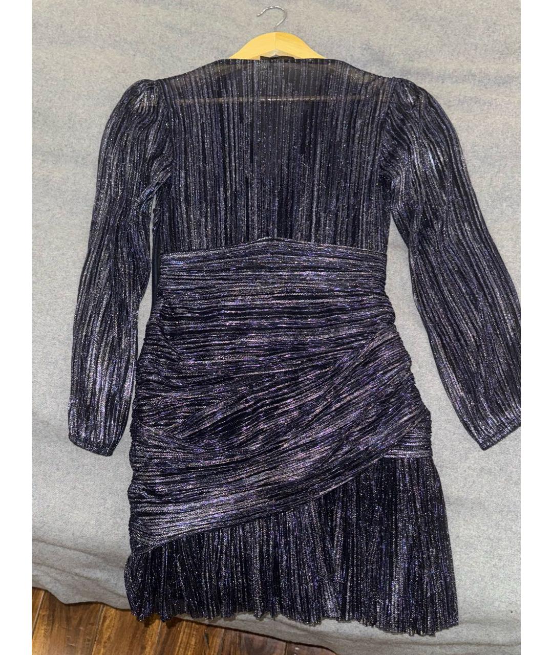 MAJE Темно-синее синтетическое коктейльное платье, фото 2