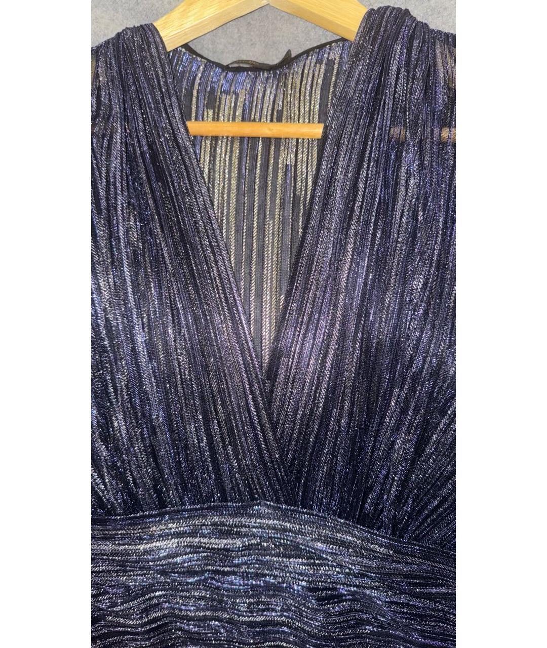 MAJE Темно-синее синтетическое коктейльное платье, фото 4