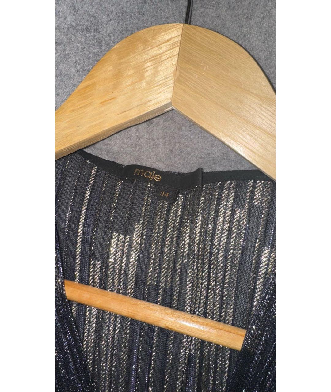 MAJE Темно-синее синтетическое коктейльное платье, фото 3