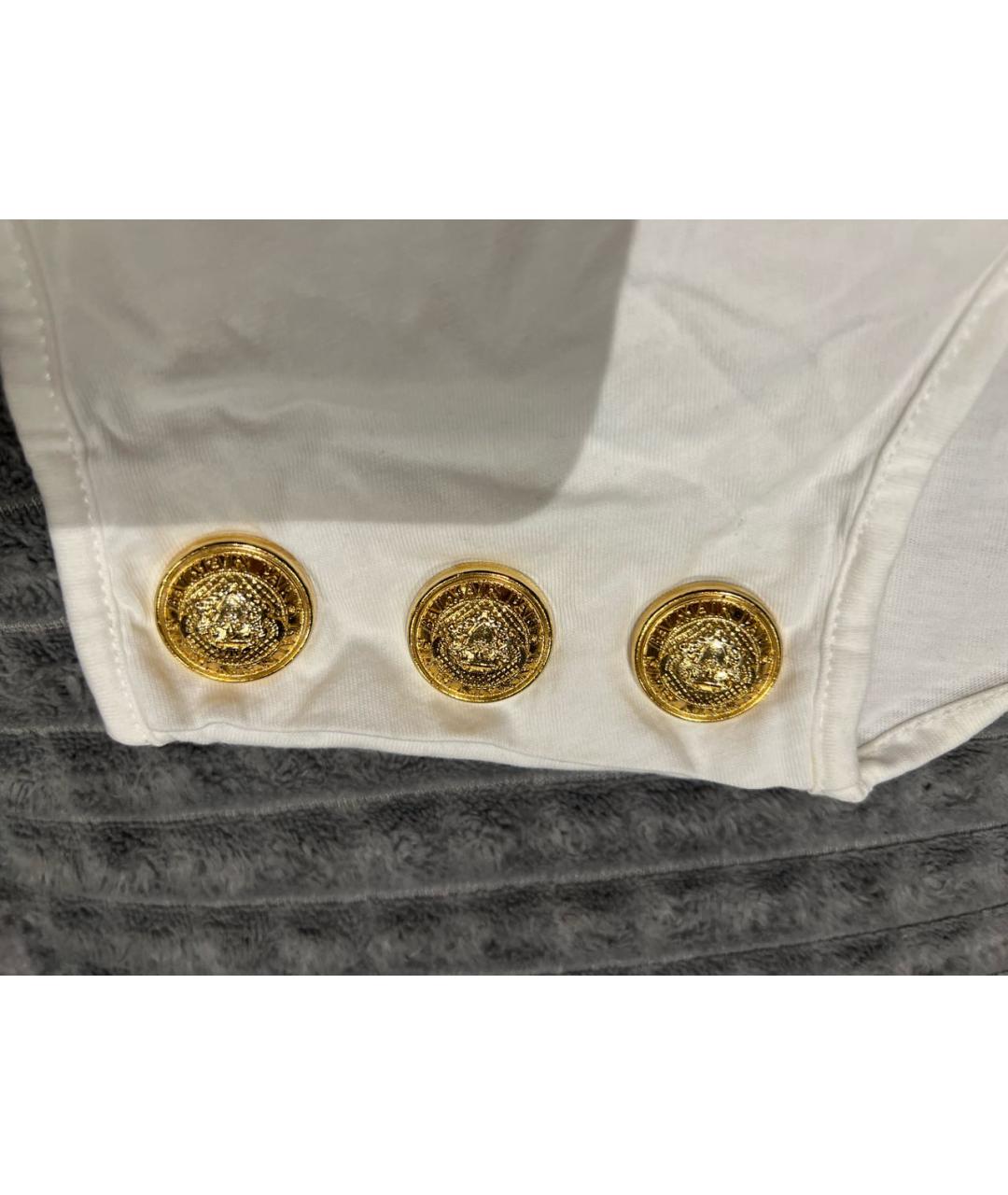 BALMAIN Белая хлопковая футболка, фото 4