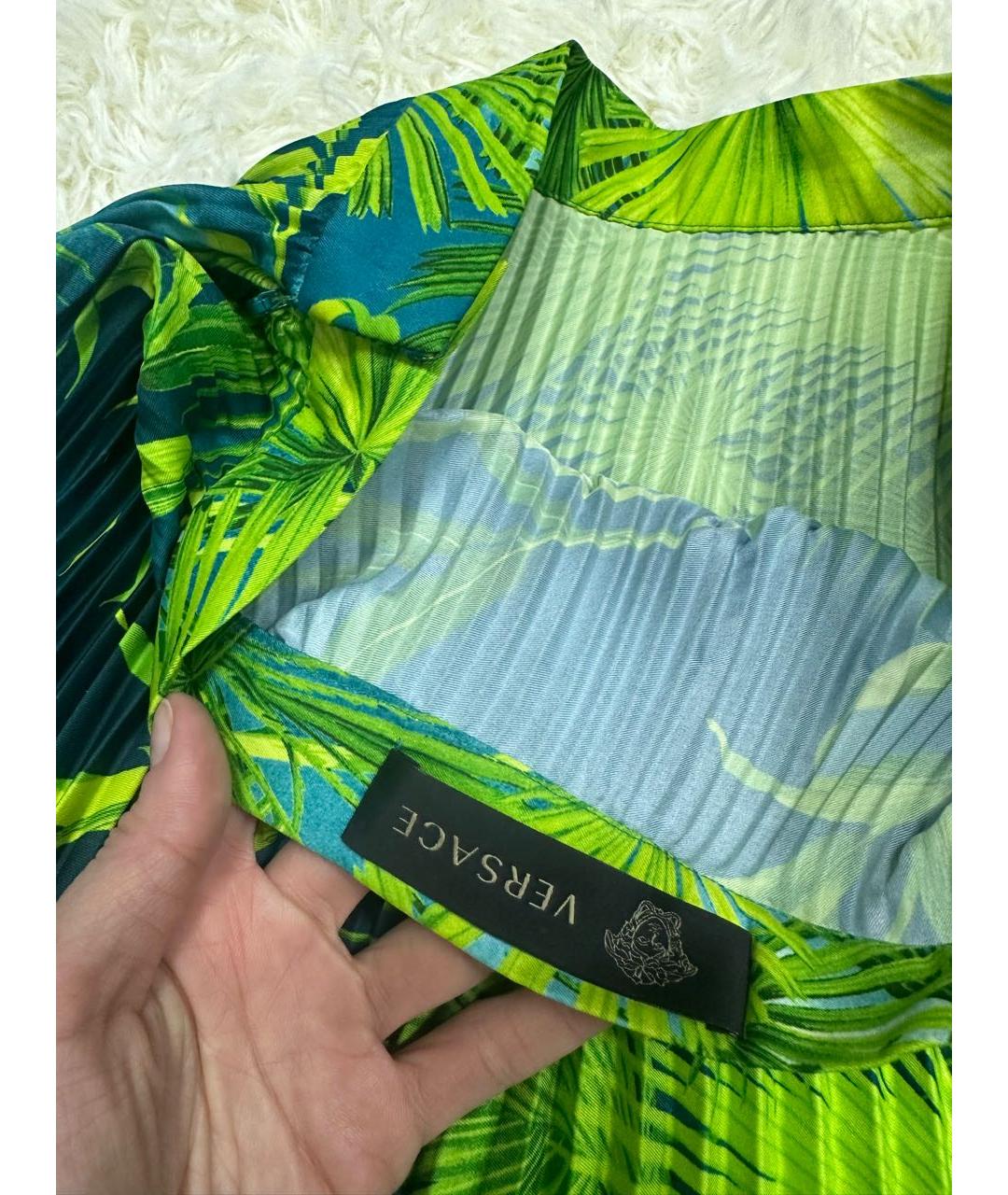 VERSACE Зеленая юбка миди, фото 3