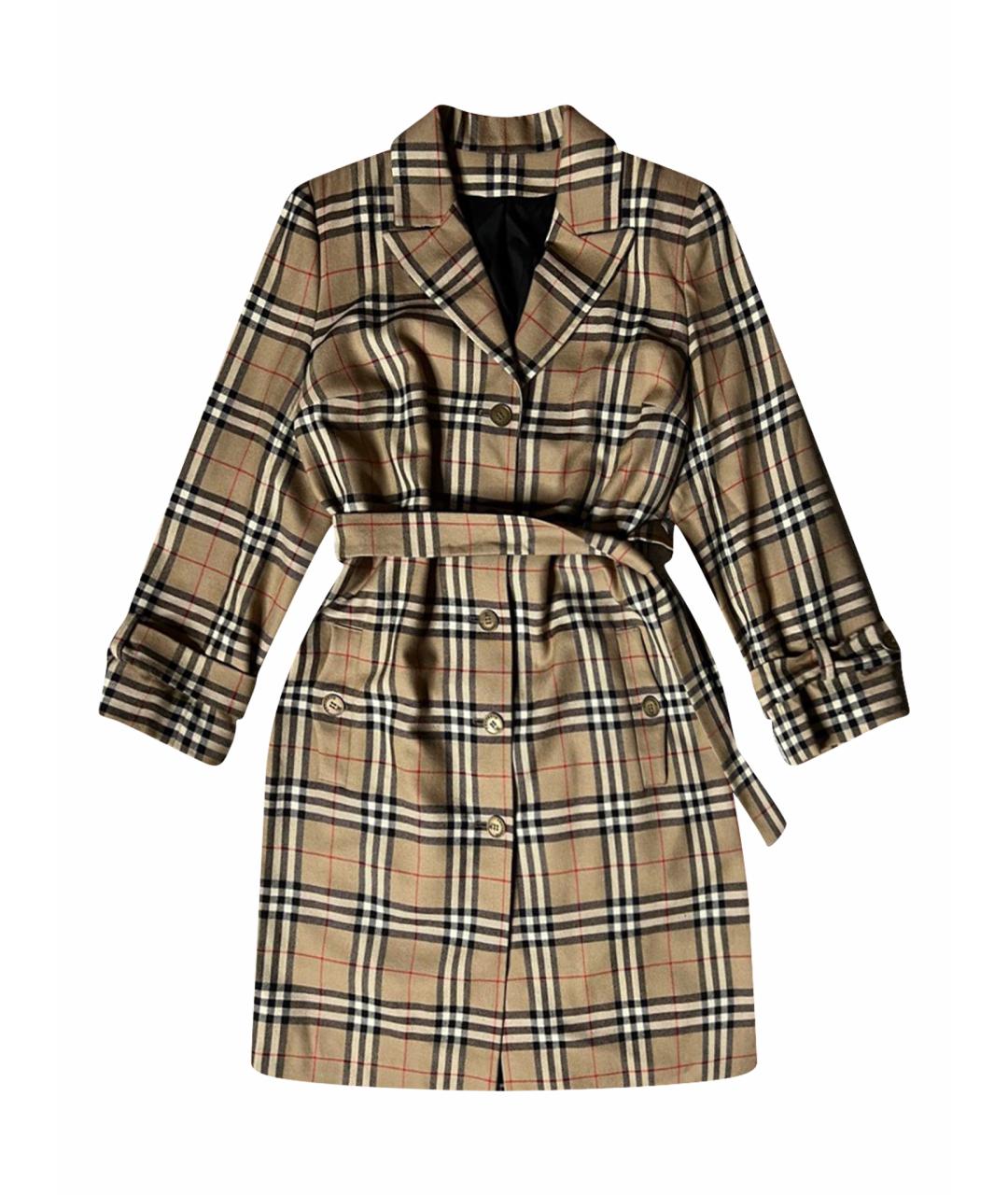 BURBERRY Бежевое шерстяное пальто, фото 1