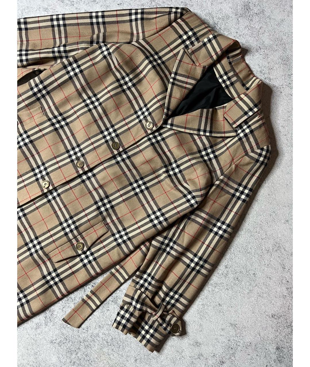 BURBERRY Бежевое шерстяное пальто, фото 4