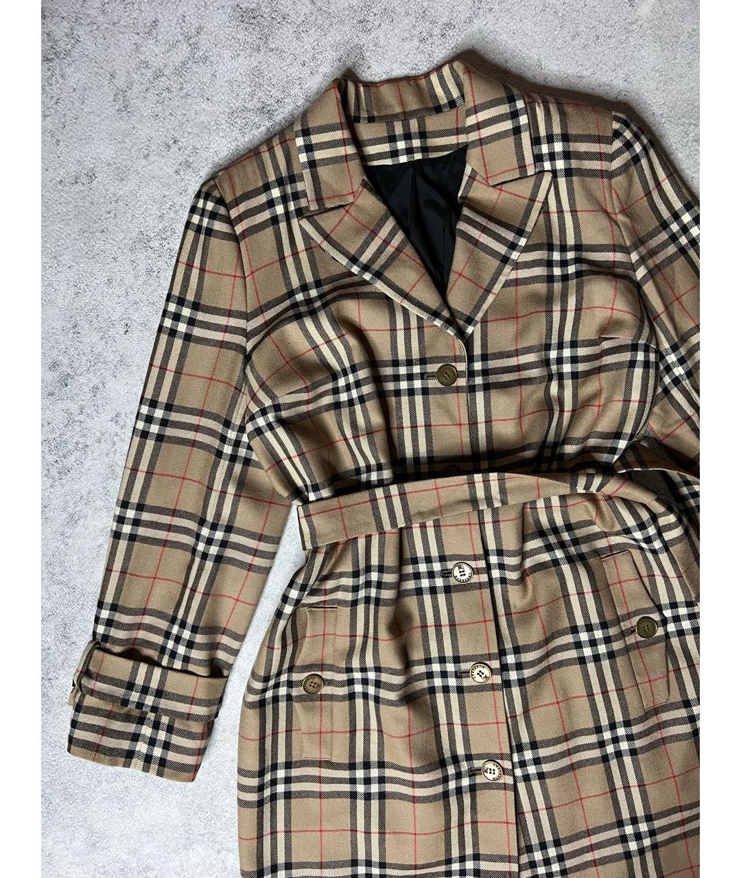 BURBERRY Бежевое шерстяное пальто, фото 3