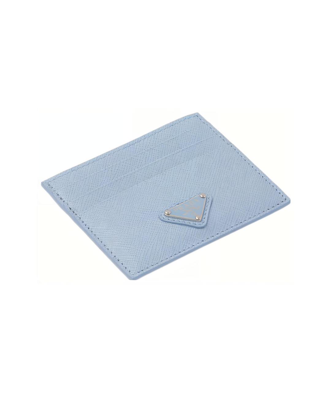 PRADA Голубой кожаный кардхолдер, фото 3
