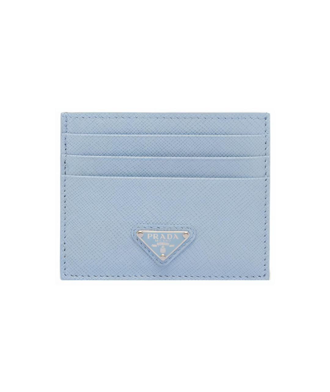PRADA Голубой кожаный кардхолдер, фото 6