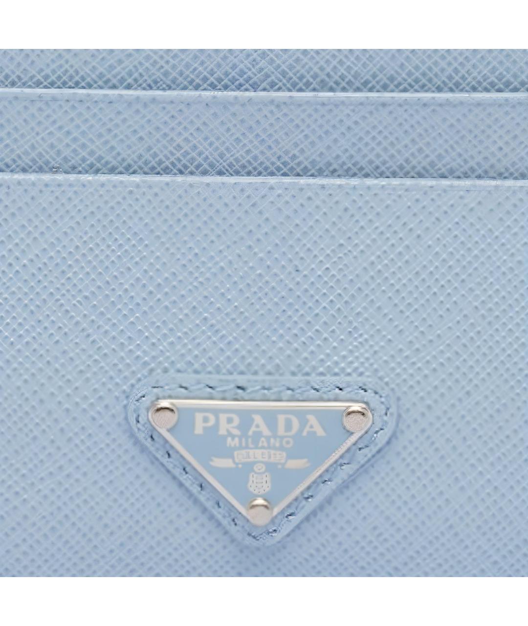 PRADA Голубой кожаный кардхолдер, фото 4