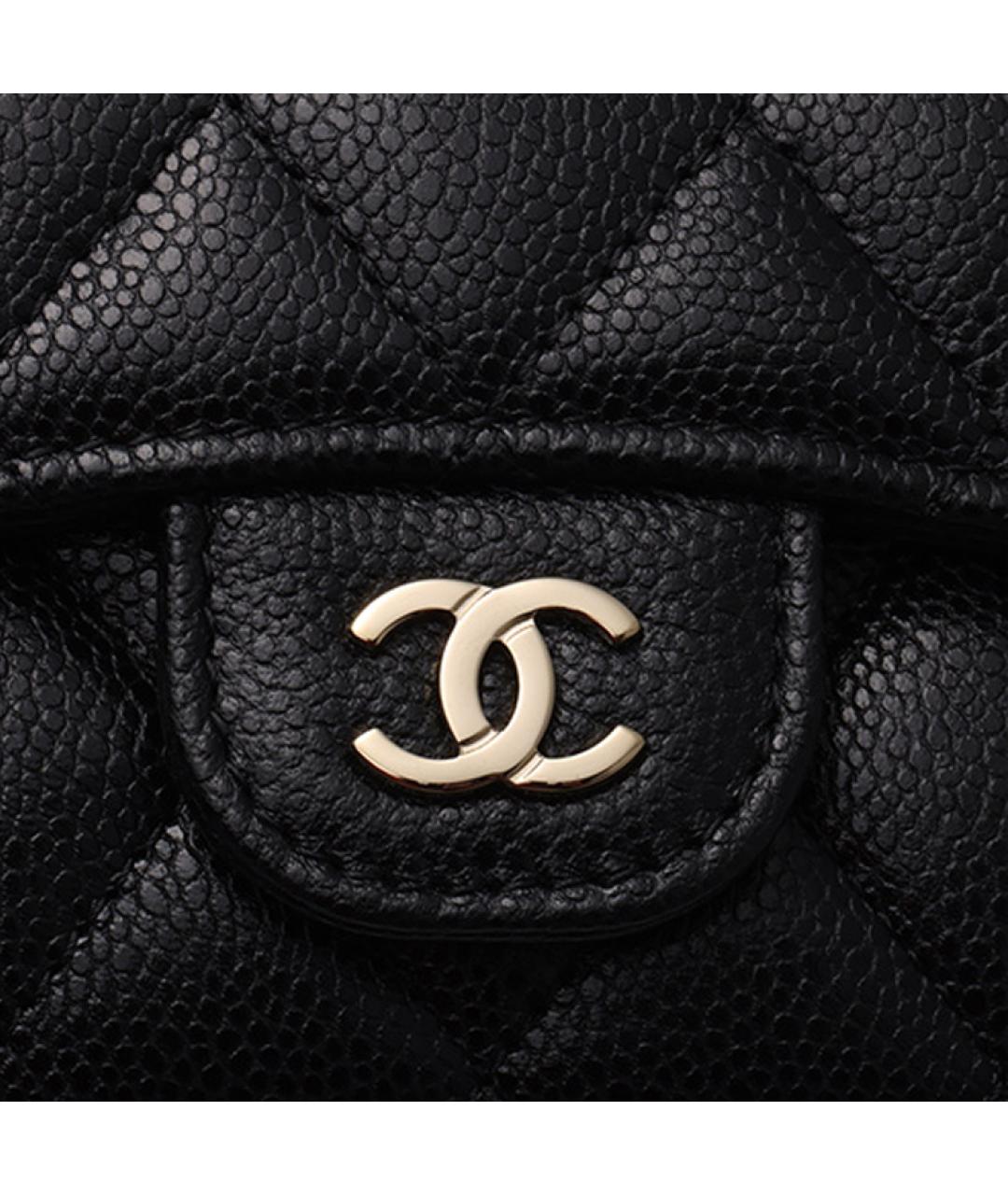 CHANEL Черный кожаный кошелек, фото 4
