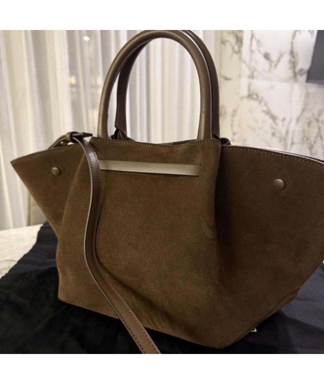 DEMELLIER Коричневая замшевая сумка тоут, фото 4