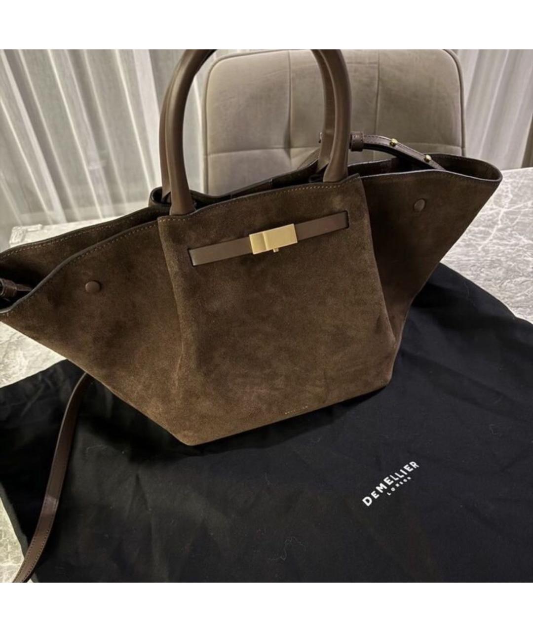 DEMELLIER Коричневая замшевая сумка тоут, фото 2