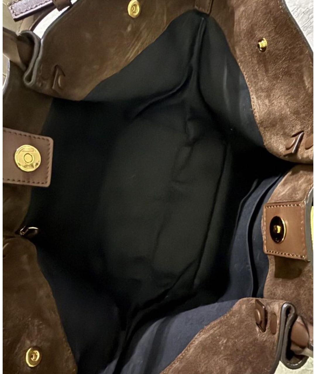 DEMELLIER Коричневая замшевая сумка тоут, фото 5