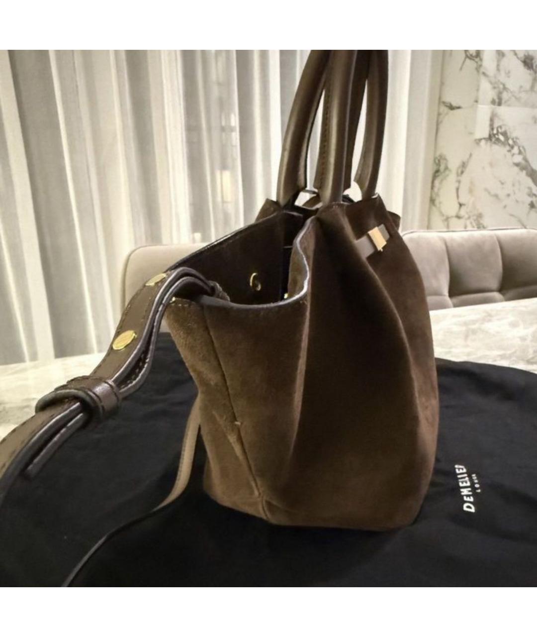 DEMELLIER Коричневая замшевая сумка тоут, фото 3