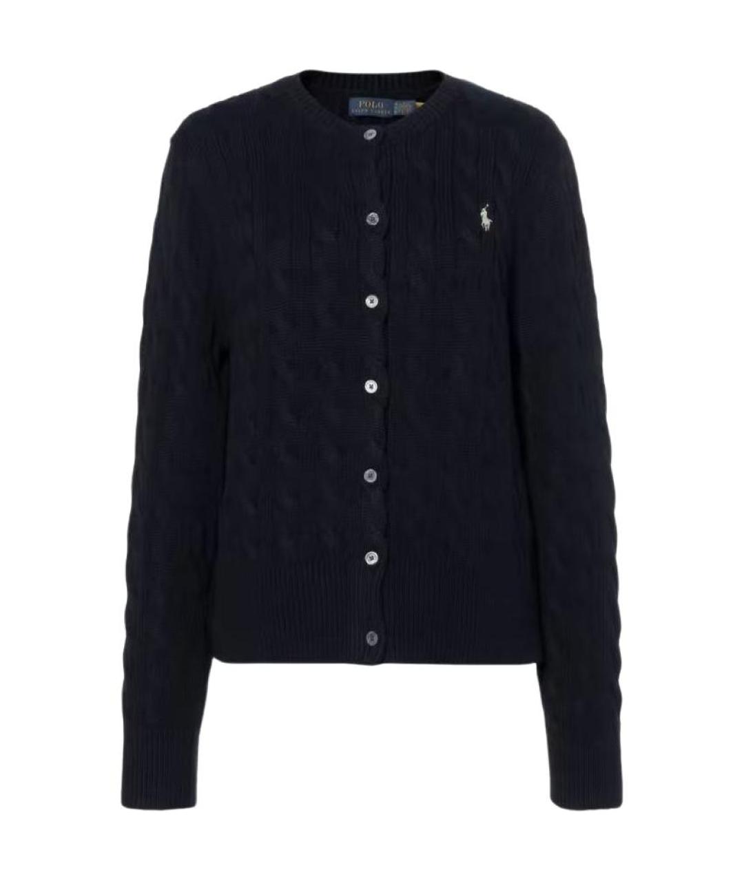 POLO RALPH LAUREN Черный хлопковый кардиган, фото 1