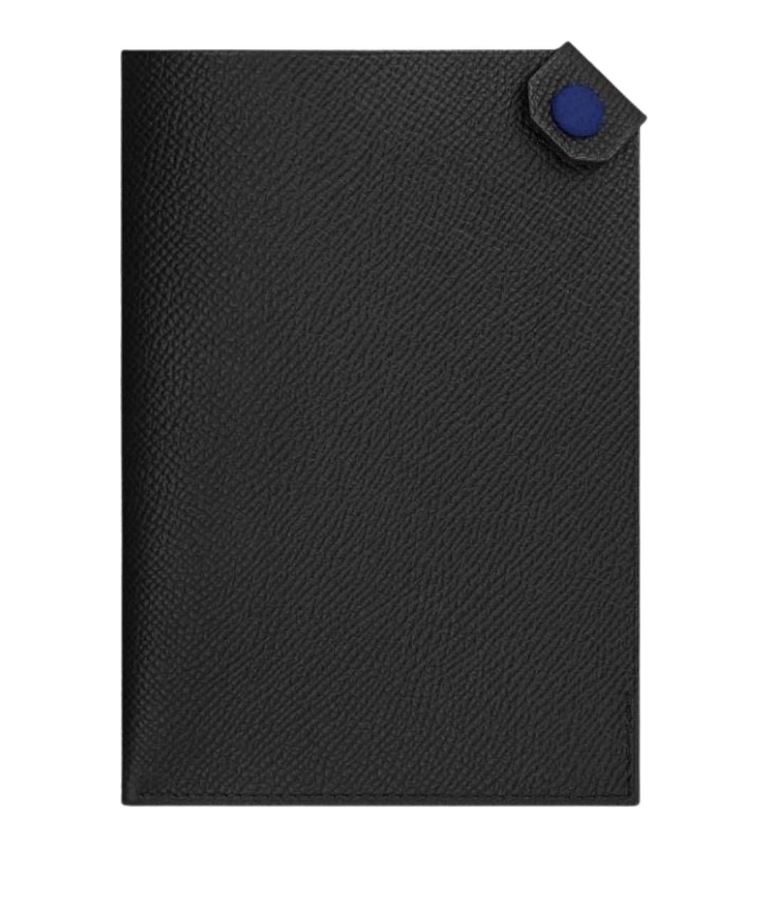 HERMES Черный кожаный кошелек, фото 1