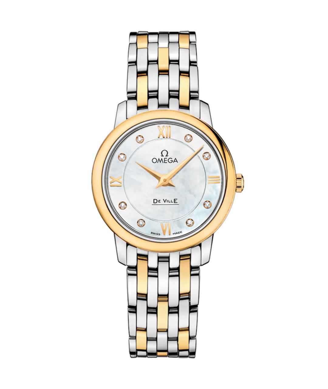 OMEGA Белые часы из желтого золота, фото 1