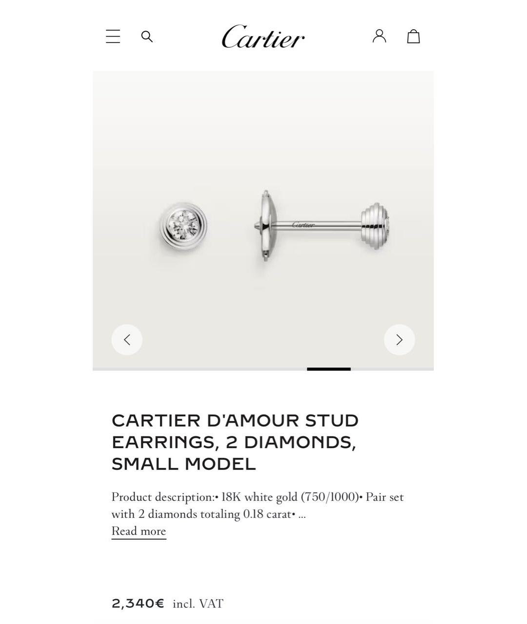 CARTIER Серебряные серьги из белого золота, фото 4