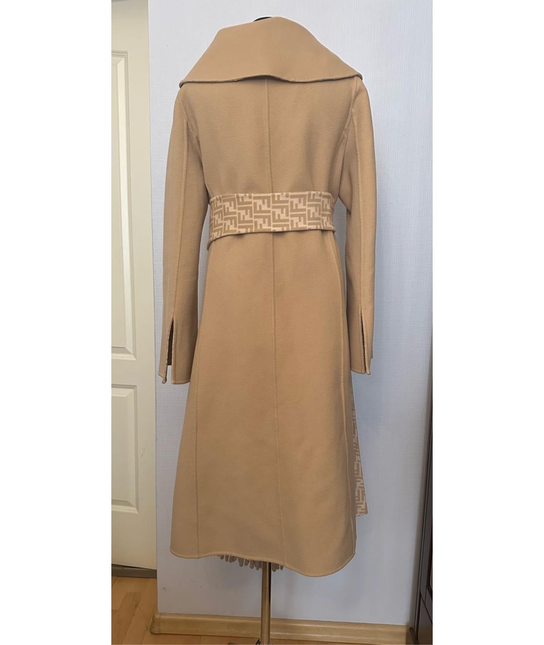FENDI Бежевое шерстяное пальто, фото 2