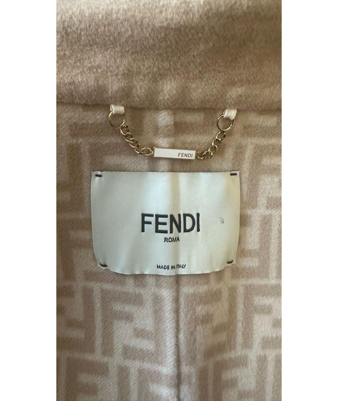 FENDI Бежевое шерстяное пальто, фото 3