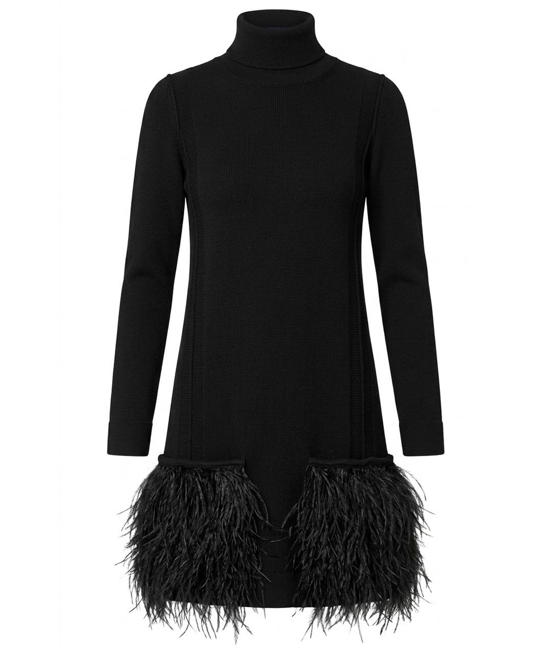 LOUIS VUITTON Черное шерстяное коктейльное платье, фото 1