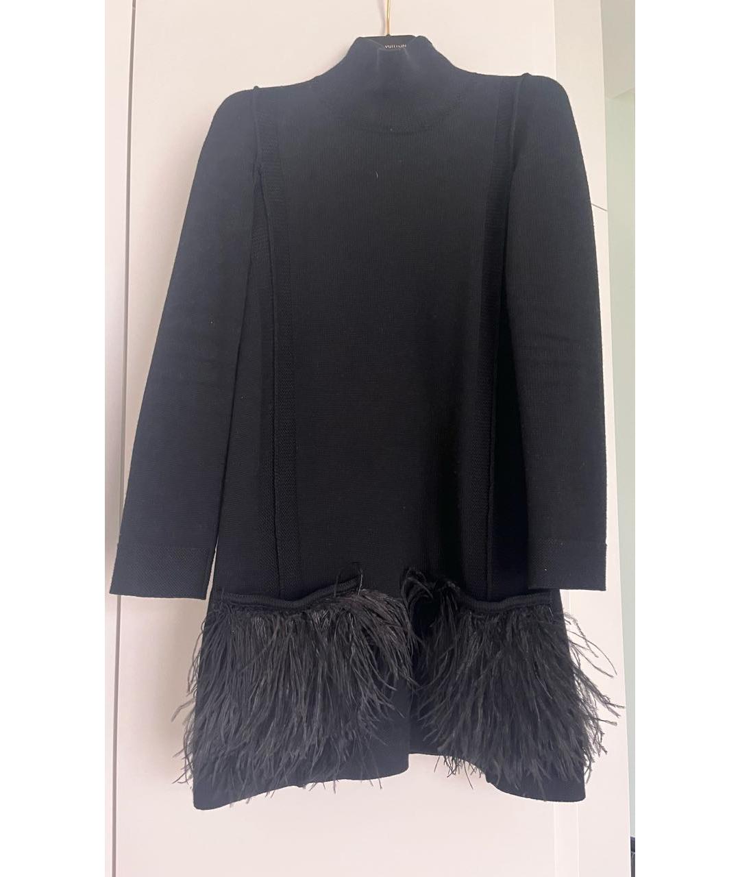 LOUIS VUITTON Черное шерстяное коктейльное платье, фото 8