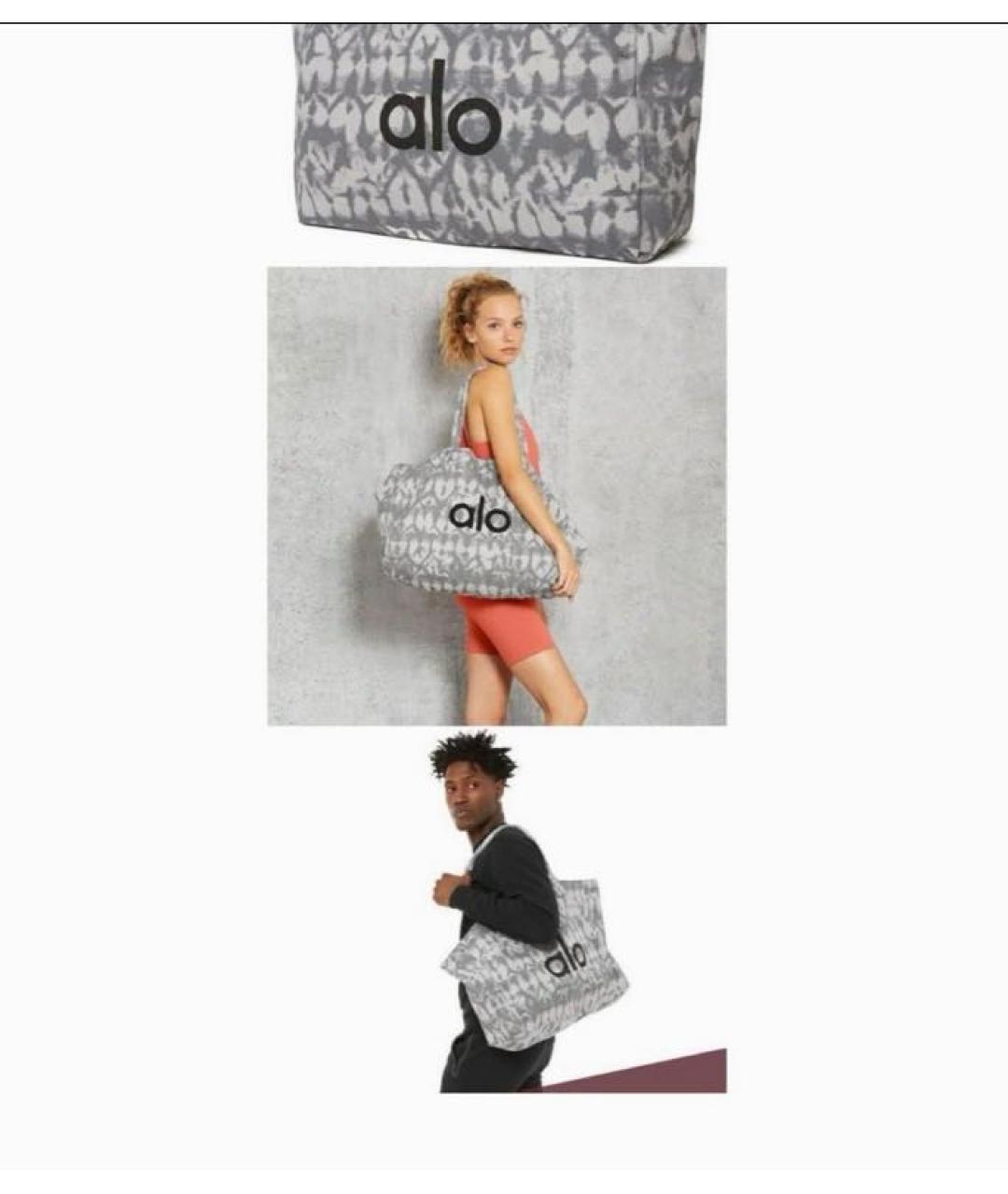 ALO YOGA Серая тканевая дорожная/спортивная сумка, фото 7