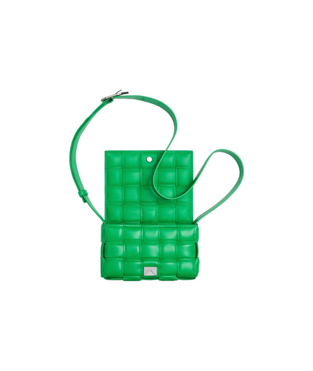 BOTTEGA VENETA Зеленая кожаная сумка через плечо, фото 4