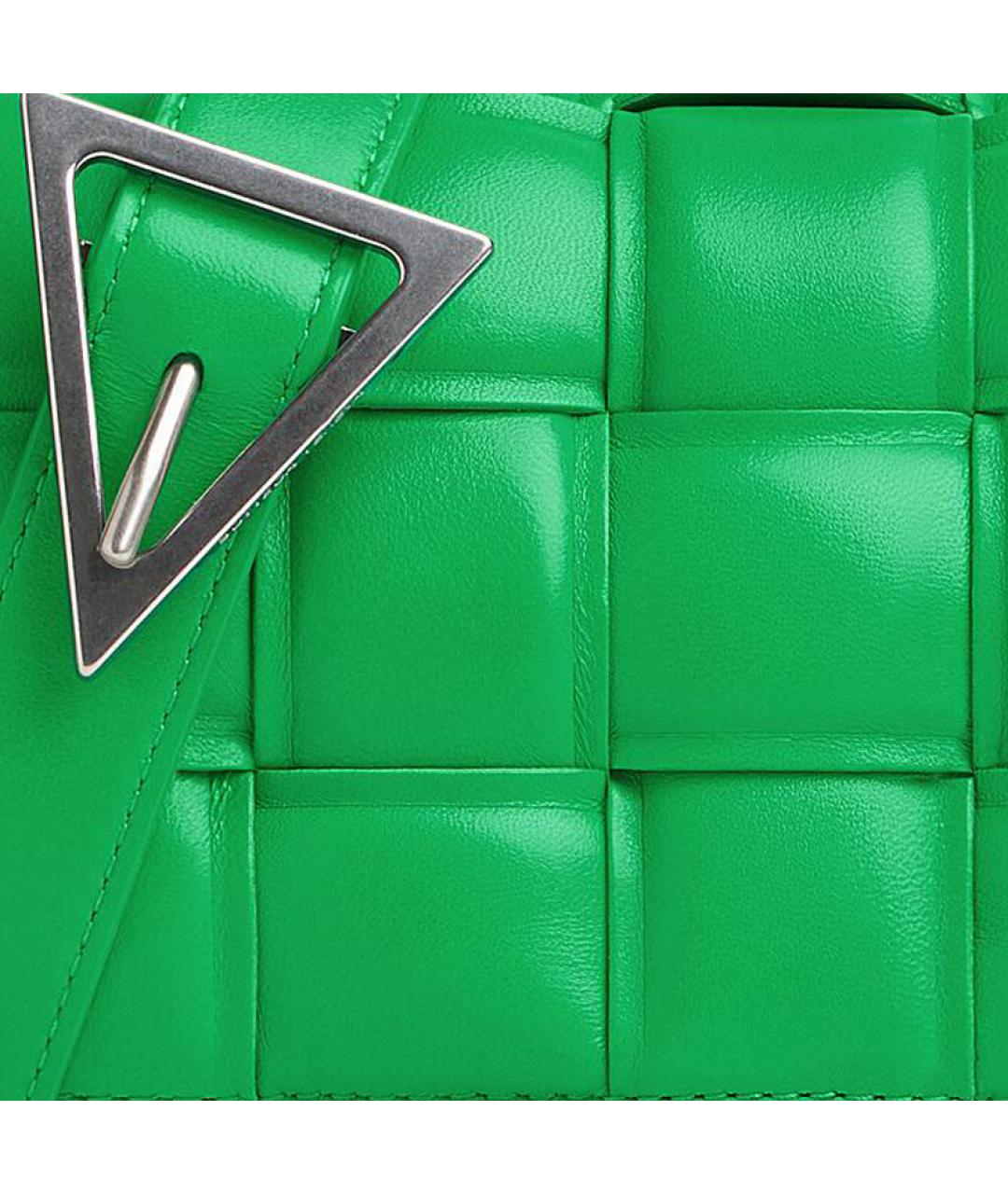 BOTTEGA VENETA Зеленая кожаная сумка через плечо, фото 5