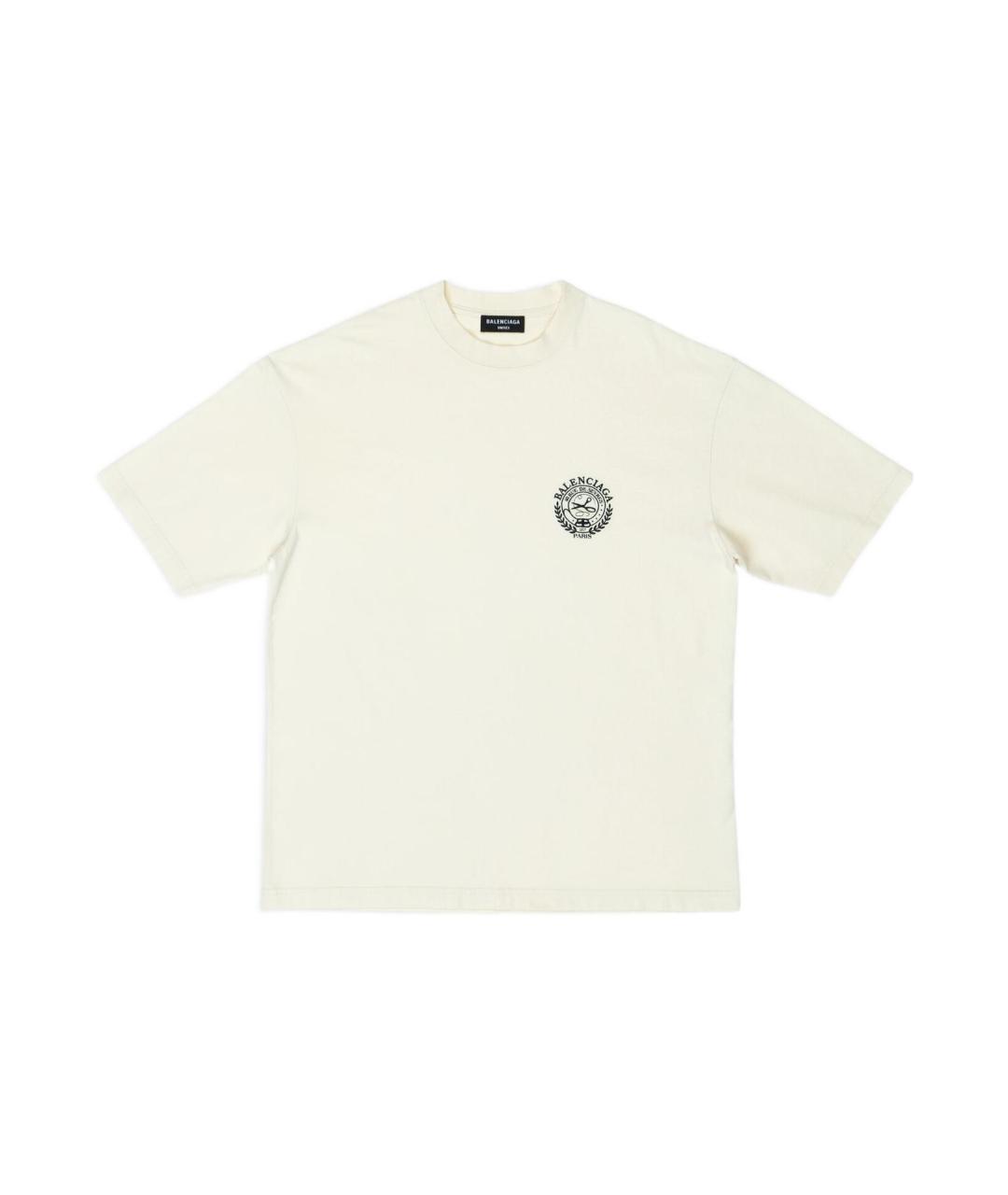 BALENCIAGA Бежевая футболка, фото 6