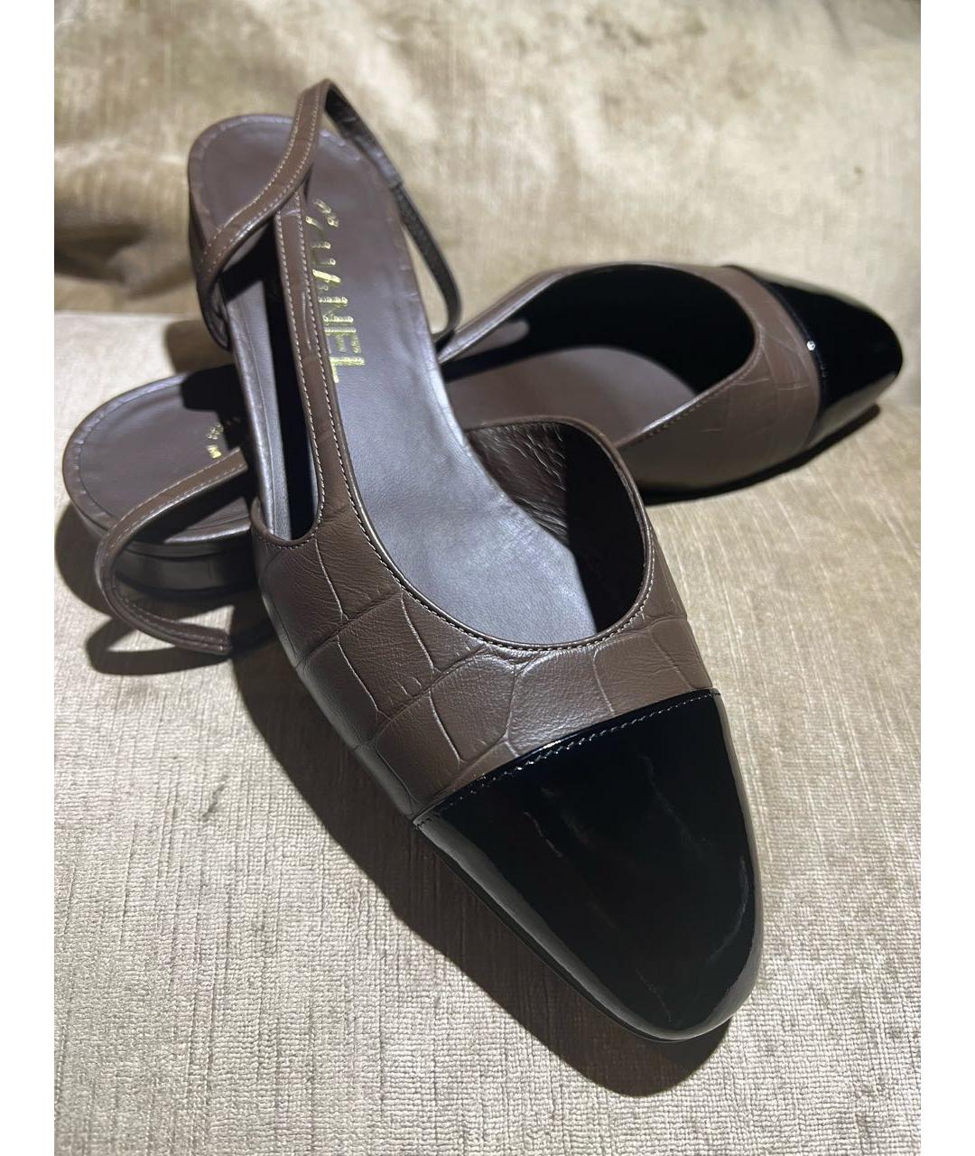 CHANEL Коричневые кожаные туфли, фото 3