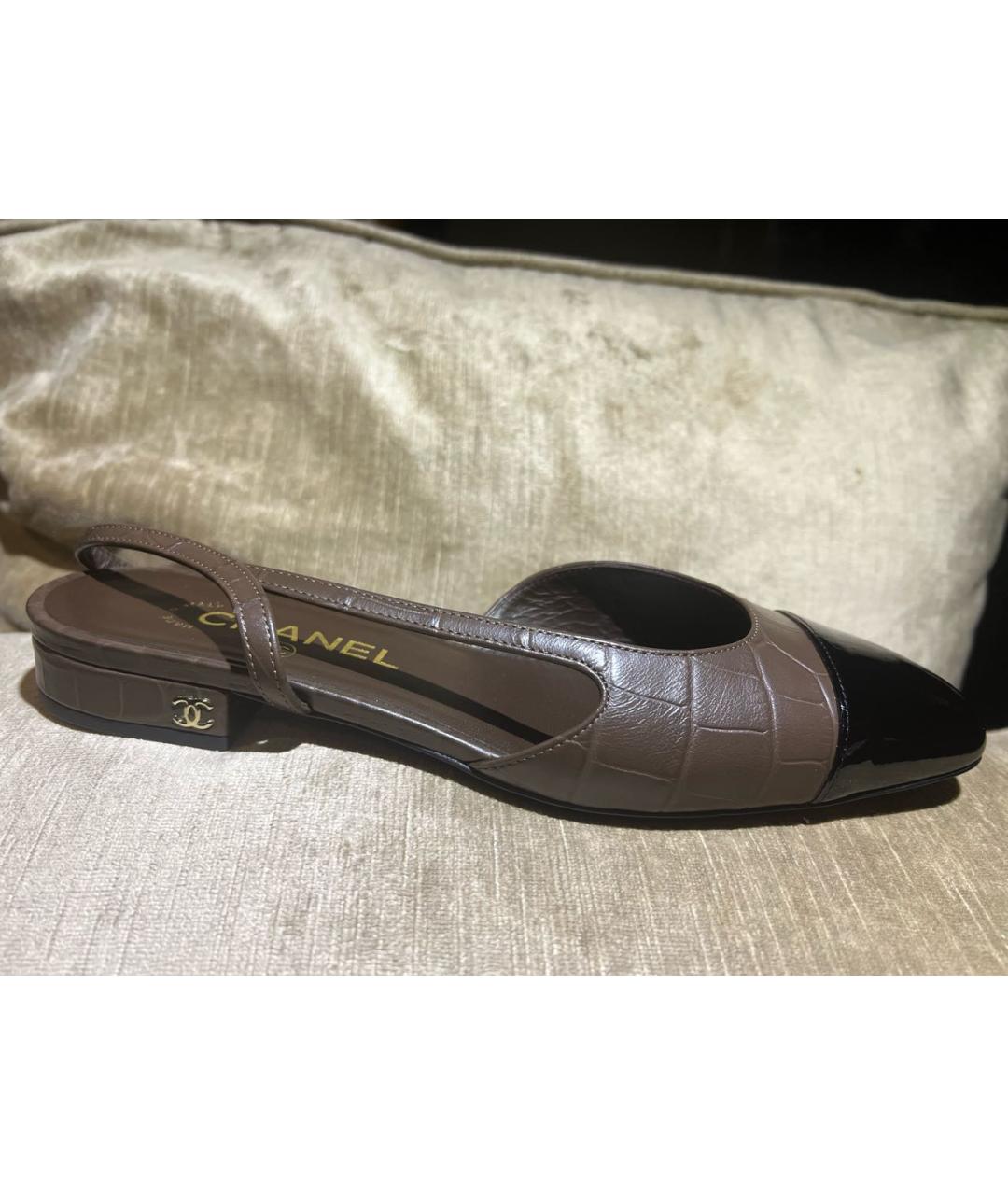 CHANEL Коричневые кожаные туфли, фото 8