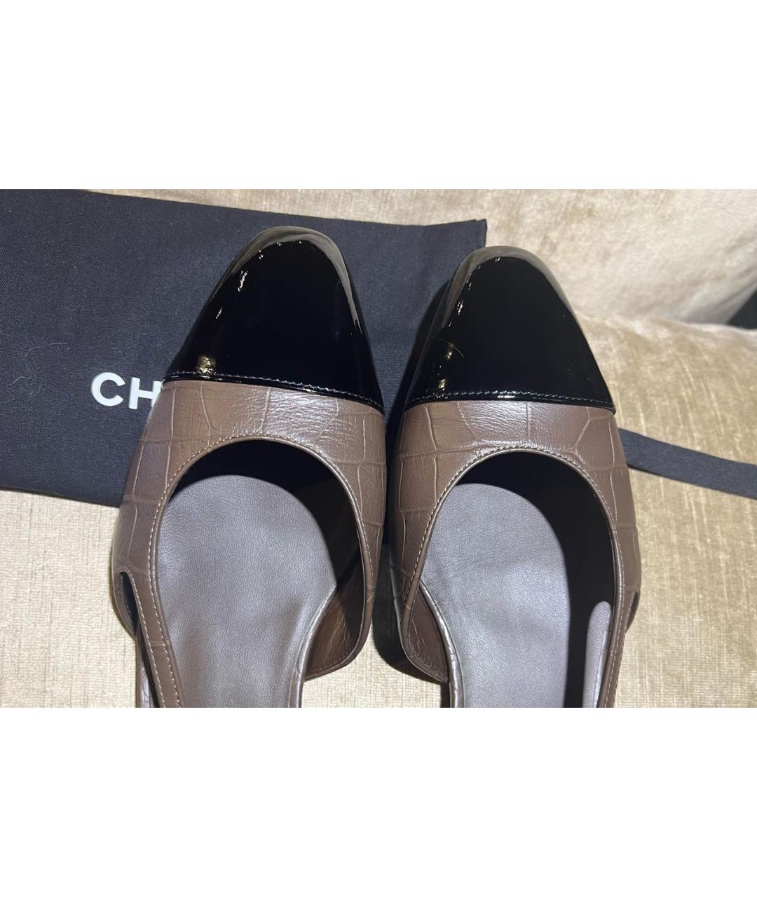 CHANEL Коричневые кожаные туфли, фото 7