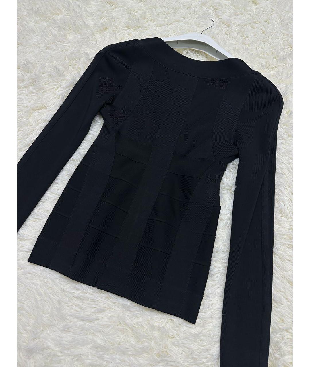 HERVE LEGER Черный вискозный кардиган, фото 5