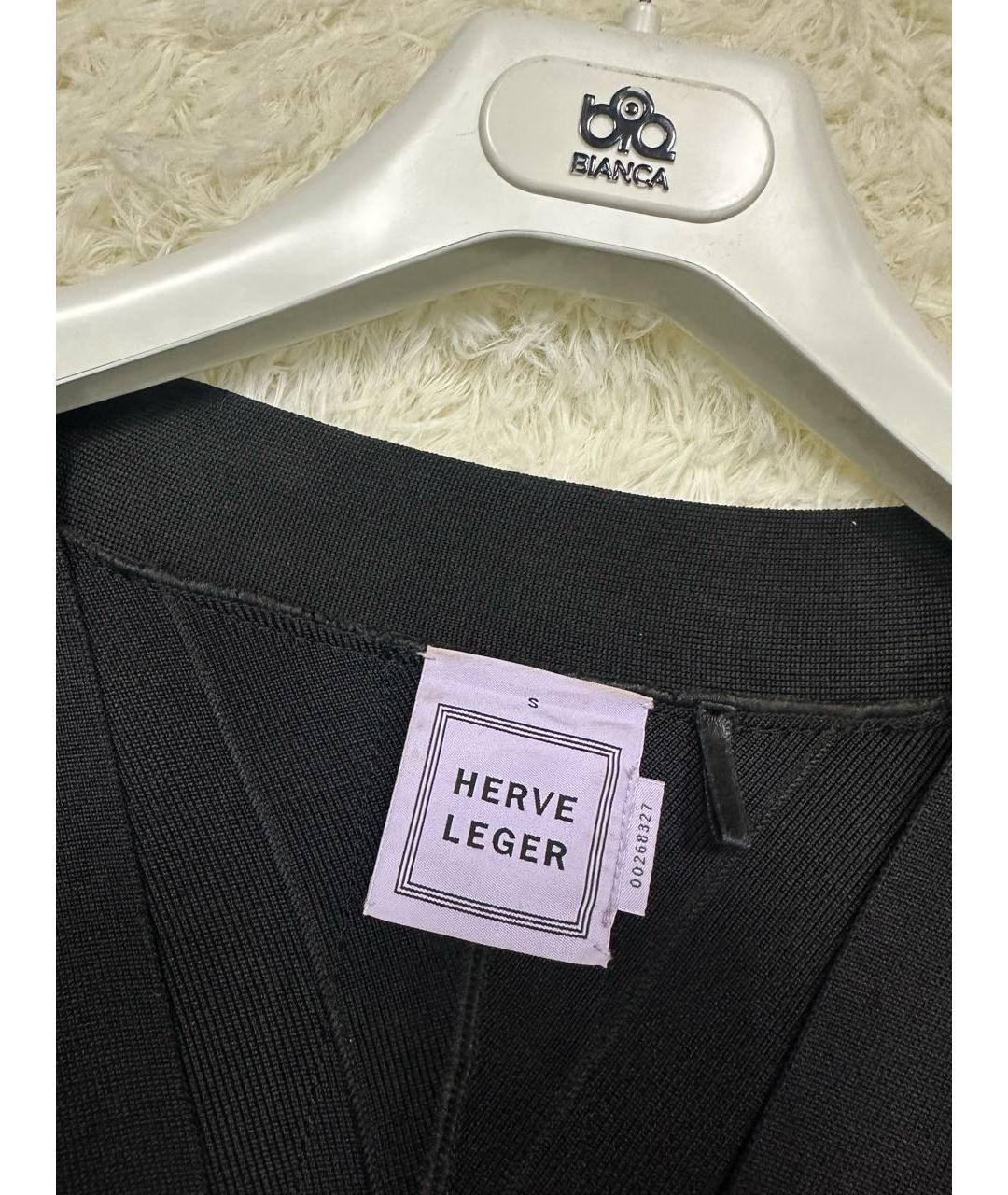 HERVE LEGER Черный вискозный кардиган, фото 3